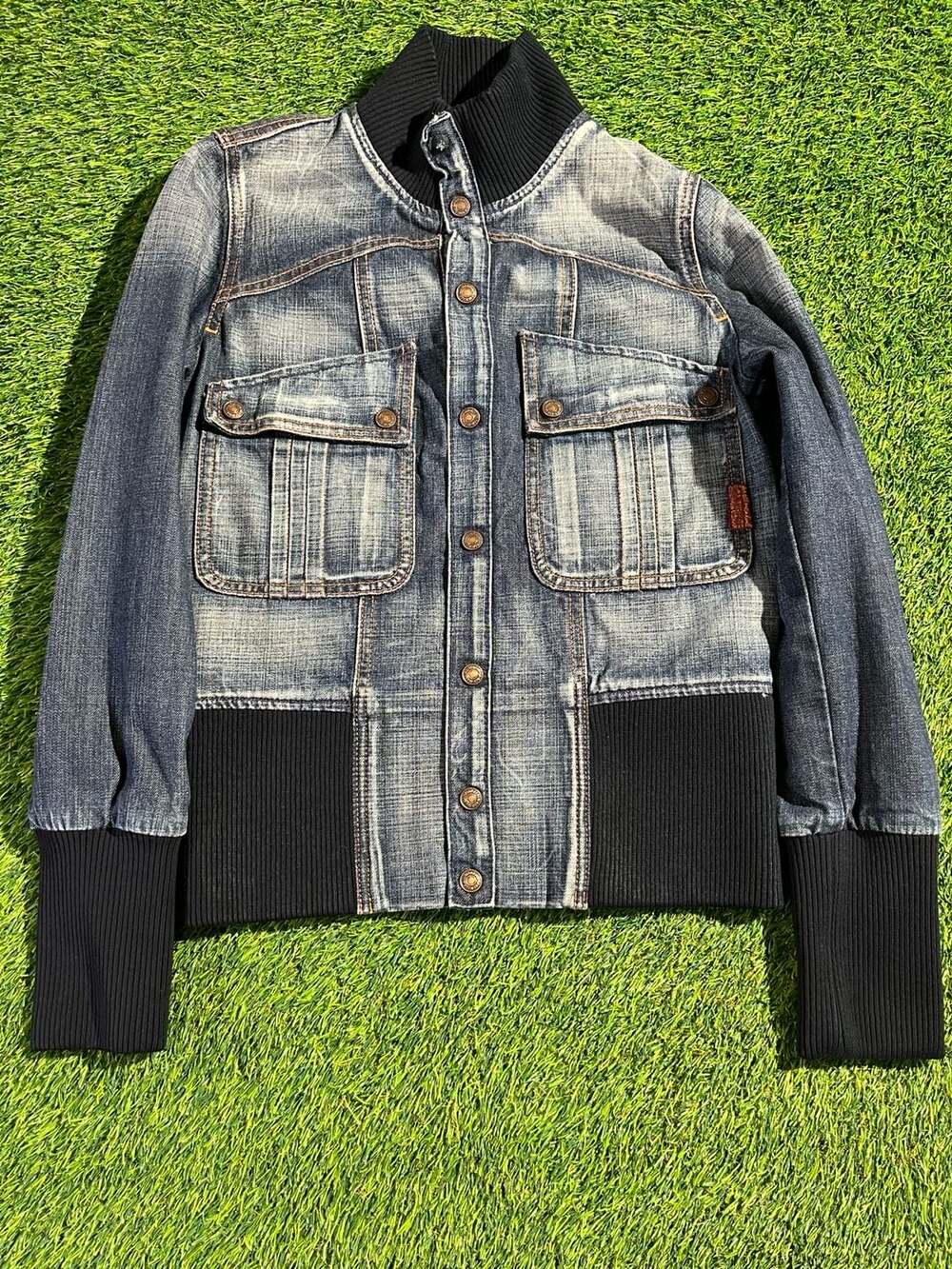 7 For All Mankind Denim Jacket Size M Blue Cotton Cropped